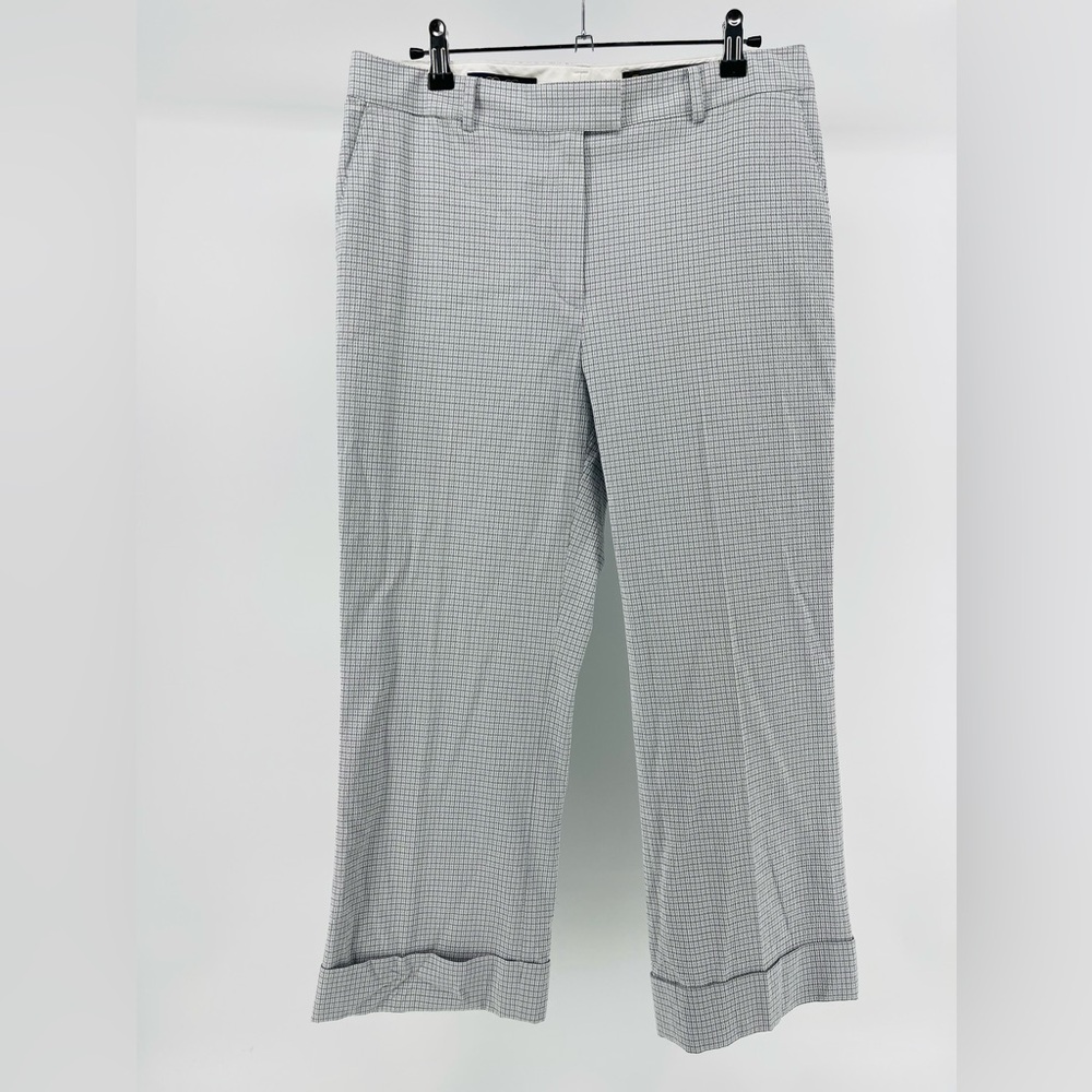 Brooks Brothers Italian Fabric Seersucker Plaid Cuffed Ankle Pants, Women’s 8